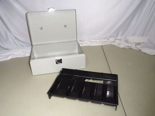 Lock&#039;n latch metal/steel cash box with 7 compartments &amp; key for sale
