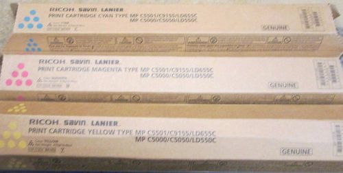 Genuine OEM Ricoh MP C5501 C5000 Toner Color Lot Set 841453 841454 841455 NEW!