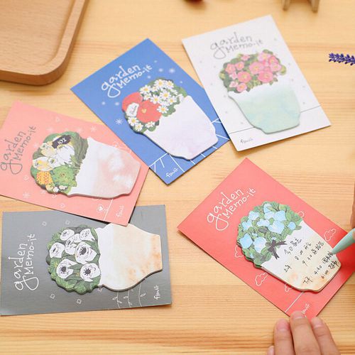 20 Pages Cute Flower Pot Sticker Bookmark Marker Flags Sticky Notes zoe