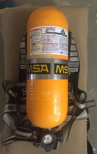 MSA SCBA AIR BREATHING TANK &amp; Hard Case Carrier/ Back Straps And Value Connect