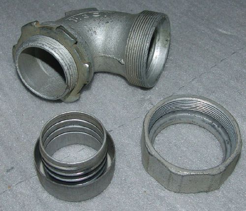 Liquid tight conduit connector 1 1/2&#034; elbow appleton st for sale