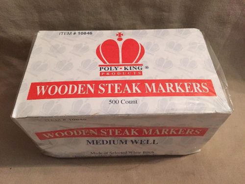 Wooden Steak Markers 500 Count Medium Well