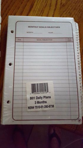 Tabbed Daily Planner 3-RING pages NSN 7510-01-280-8738 (2 Pack)