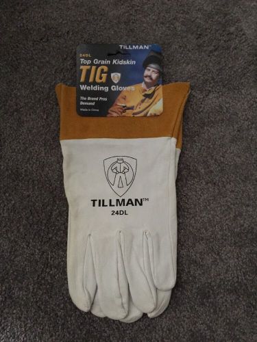 Tillman 24d top grain kidskin 2&#034; cuff tig welding gloves, large for sale