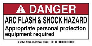 Brady 103531 Arc Flash and Shock Label(Pack of 10)