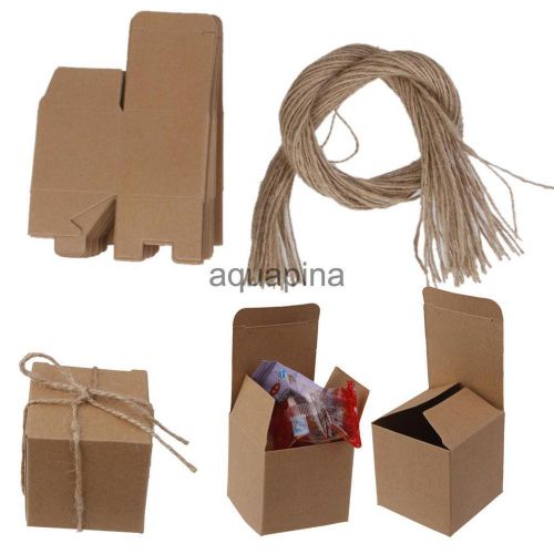 50PCS Kraft Candy Boxes Wedding Birthday Baby Show Party Favor Gift Brown