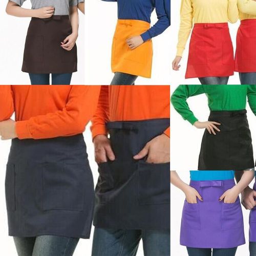 Elegant Kitchen Bow Short Half Waist Apron Bar Pub Cafe Server Waitress Waiter