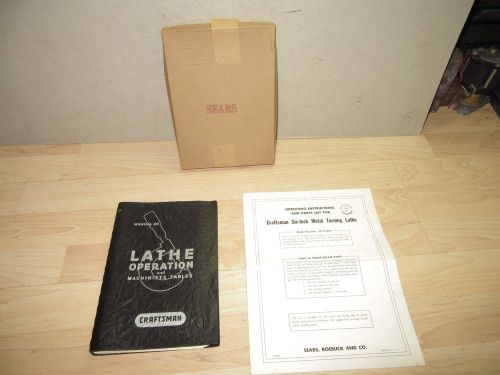 Atlas Craftsman lathe opeation manual &amp; parts list model 101 original box 1960