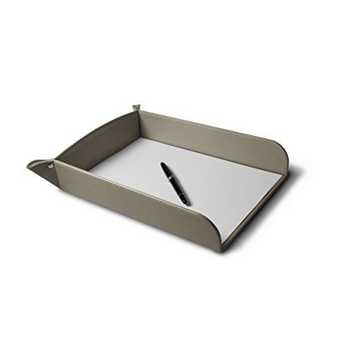 Lucrin - a4 paper tray - light taupe - smooth leather for sale