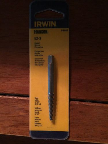 Irwin Hanson EX-3 Spiral Screw Extractor - New in Package