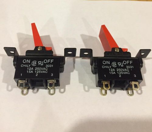 2pcs dpst on off 15a 125vac (12a 250vac) large toggle switch high quality for sale