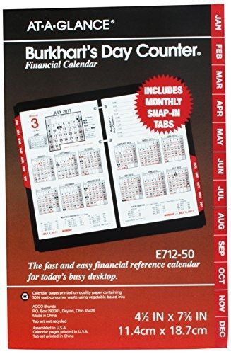 At-A-Glance AT-A-GLANCE Burkhart&#039;s Day Counter Daily Desk Calendar Refill 2017,