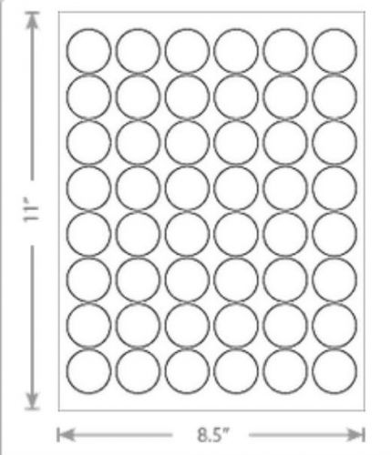 1.2&#034; Circle White Matte Label Sheets (6 Sheets)