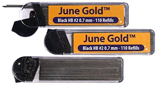 June Gold 330 Lead Refills, 0.7 mm HB #2, Medium Thickness, Break Resistant Lead
