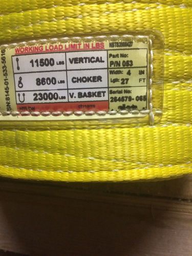 4” 2 Ply 27 Foot Nylon Lifting, recovery, Tow Straps With Shackles 4 Each.
