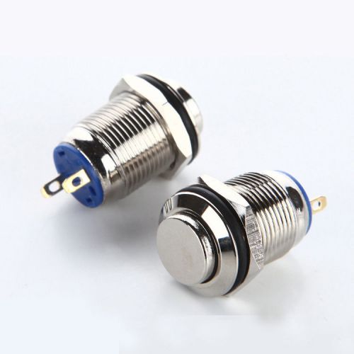 Metal button 12mm waterproof Antirust Self-reset Switch 2 pins 2A 250V ON/OFF