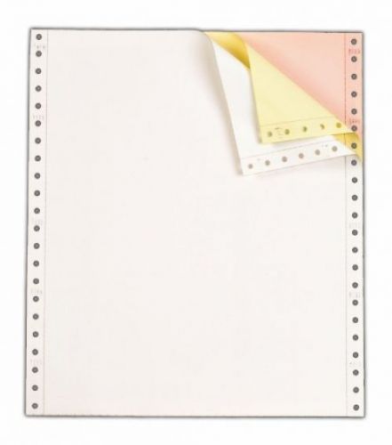 TOPS Continuous Computer Paper, 3-Part Carbonless, Removable 0.5 Inch Margins,