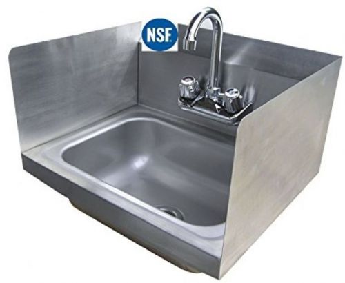 Stainless steel hand sink with side splash - nsf - commercial equipment 12 x 12 for sale