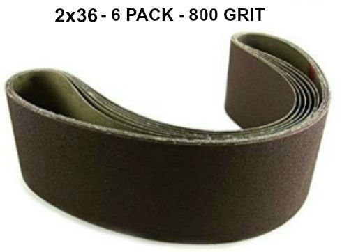 2x36 800 Grit 6 Pk Silicon Carbide Knife Sharpening &amp; Sanding Belts Fine Grit