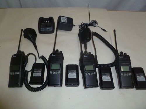 Lot of FOUR Working Icom IC-F4061S 400-470 MHz UHF Two Way Radios b