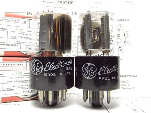 2- 6SN7GTB General Electric Vintage Vacuum Tubes Reference Grade Super Strong