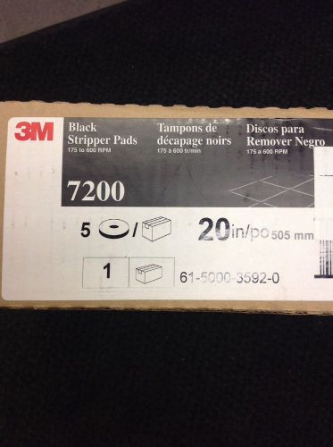 3M 20&#034; BLACK STRIPPER PADS, Box Of 5, 7200.  Loc 29A