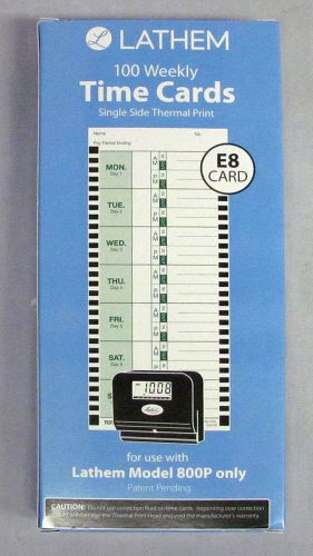 Lathem 100 Weekly Time Cards E8 Cards for Model 800P NIB