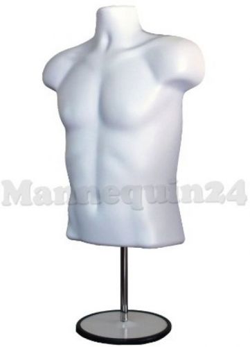 Torso Male W/Metal Base Body Mannequin Form 19 To 38 Height (Waist Long) For -