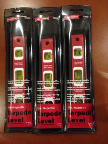 CRAFTSMAN USA (3) 9in Magnetic Torpedo Level #39852 - New