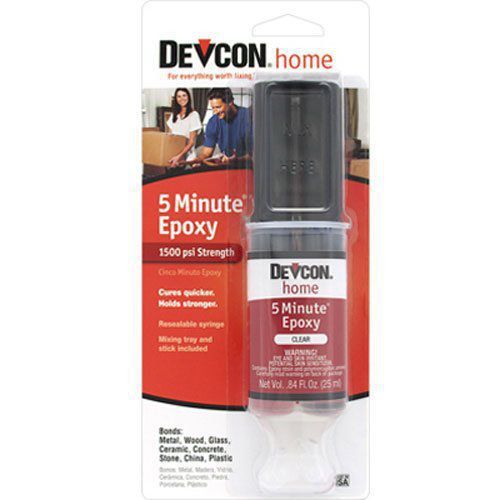 ITW Consumer/Devcon 20845 High Strength 5-Minute Epoxy with 25mL Syringe, Begins