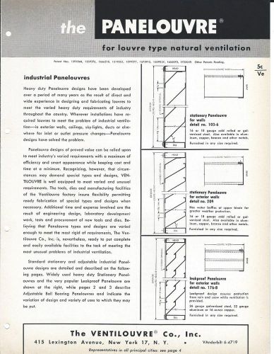 MRO Brochure - Ventilouvre - Panelouvre Panel Louvre Ventilation - c1952 (MR108)