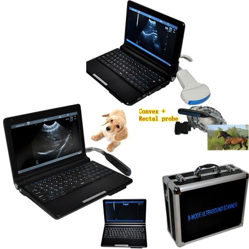 Veterinary Laptop Ultrasound Scanner Machine Convex+ Endo Rectal 2 probe +3D Set