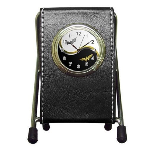 Nice 2 In 1 Pen Holder Clock Batman Wonder Woman Yin Yang Pen Holder Desk Clock