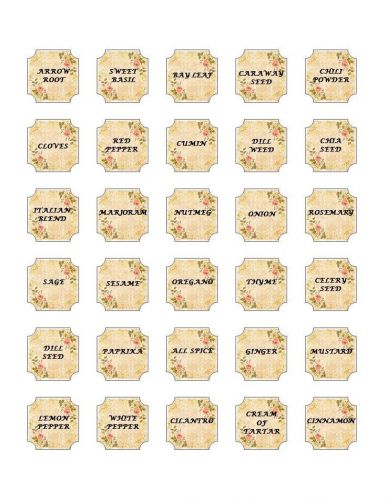 30 Square Stickers/Seals Spice labels Buy3 get1 Free (sp1)