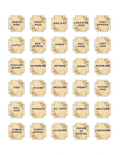 30 Square Stickers/Seals Spice labels Buy3 get1 Free (sp1)