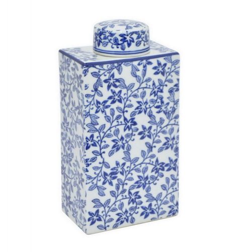 Benzara 9.75&#034;&#034; White And Blue Ceramic Jar