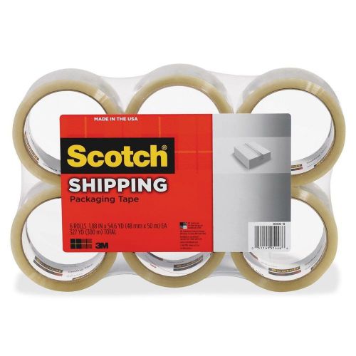 Scotch Lightweight Shipping Packaging Tape, 1.88 Inches x 54.6 Yards, 6 Rolls (3