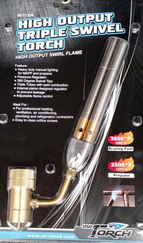 New mr torch high output triple swivel propane/mapp torch hz-7137b for sale