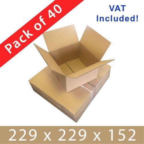 40 x Small 9&#034;x9&#034;x6&#034; Postal Mailing Packing Boxes - Strong Wall Cardboard Cartons