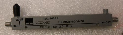 AMP M/A-COM 500MHz - 2GHz Directional Coupler P/N#2025-6004-20 - NEW