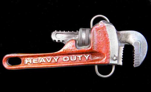 Great 3d pipe wrench belt buckle new! for sale