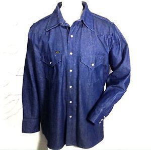 Lapco DS Welding Work Shirt 17-1/2 X 35&#034; (X-Large) XL Blue Denim Pearl Snap FR