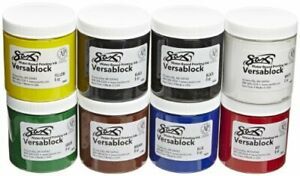 Sax 457454 Versablock Block Printing Inks 8 Ounce Jars Assorted Colors Set of 8