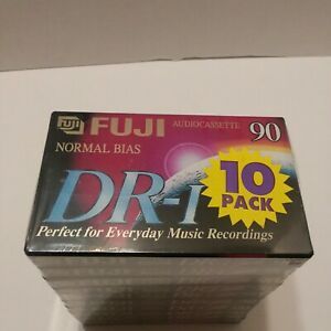 Ten 10 Pack FUJI Audio Cassette Tapes DR-I Normal Bias 90min Extraslim