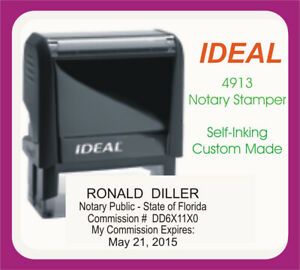 Florida Notary Public, Trodat Printy / Ideal, Custom, Self Inking Rubber Stamp