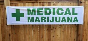Medical Marijuana Banner Sign Cannabis Dispensary 2x8 Outdoor Vinyl Green Cross