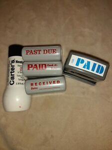 Stamp Lot With Carters Ink Paid Received Past Due Lot Of 5 Items messages