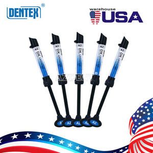 5 X Dental Dentex Syringe Universal Light Cure Composite Resin  A2 Refill Shade