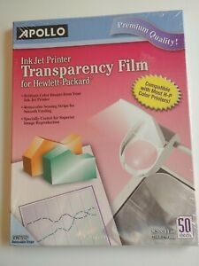 Apollo Inkjet Printer Transparency Film for Hewlett-Packard 50 Sheets New