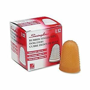 Swingline Rubber Finger Tips, Finger Cots, Extra Large - Size 14, Amber, Fing...